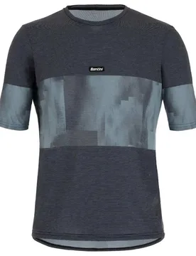 Maglietta A Maniche Corte Forza Indoor Collection Navy Blue / Grey - Santini - FashionsVida