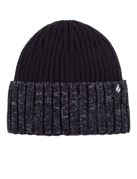 Mens 1 Pack SOCKSHOP Halmstad Chunky Twist Turnover Hat Navy One Size - Blue - Size: One Size - Heat Holders - FashionsVida