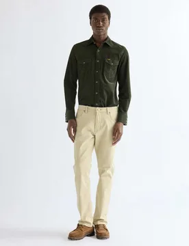 Regular Fit Pure Cotton Western Shirt Green male - Wrangler - FashionsVida