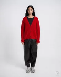 HAIRY RAGLAN V-NECK CARDIGAN female