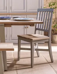 Set of 2 Chester White Dining Chairs Grey Mix