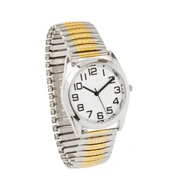 Stretch-Seniorenuhr silber gold