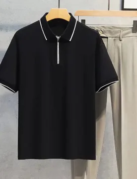 Men's Clothing New Arrival Trendy Zip-Up Short Sleeve Polo Shirt Summer Hong Kong & Japanese Style Collared Loose Fit Versatile - Aliexpress - FashionsVida
