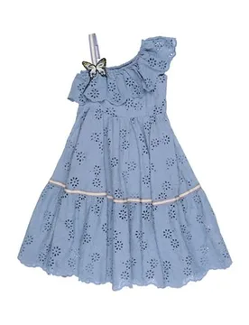 Vestido para niña Chica Azul francés 13 Chica - Monnalisa - FashionsVida