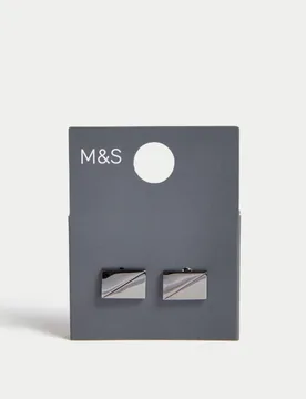 M&S Metal Cufflinks Gunmetal male - M&S - FashionsVida