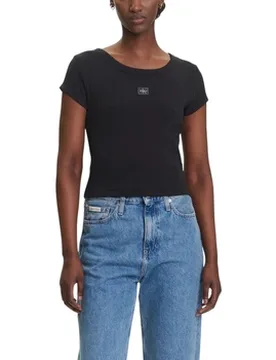T-Shirt A- Woven Label 2x2 R Lv047c200g Eu S;Eu M;Eu L Female - Calvin Klein Jeans - FashionsVida