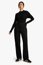 Womens Tailored Slim Straight Leg Trouser - Black - Size 12 Uk