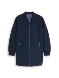 Reversible bomber collar coat female