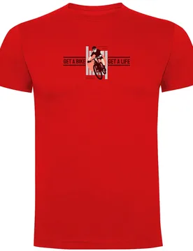 Maglietta A Maniche Corte Get A Life Red - Kruskis - FashionsVida