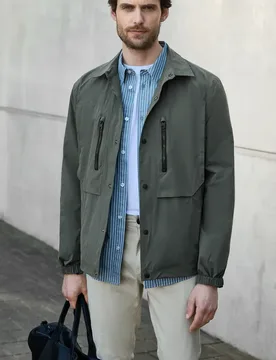 Street One Super leichtes Overshirt male Grün - Street One MEN - FashionsVida
