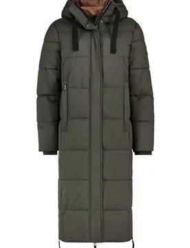 Wintermantel - EXTRA LONG PUFFER COAT WITH ZIPPERS AT SIDE - L bis XL - für Damen - Größe L - grün - Frauen - female - Sublevel - FashionsVida