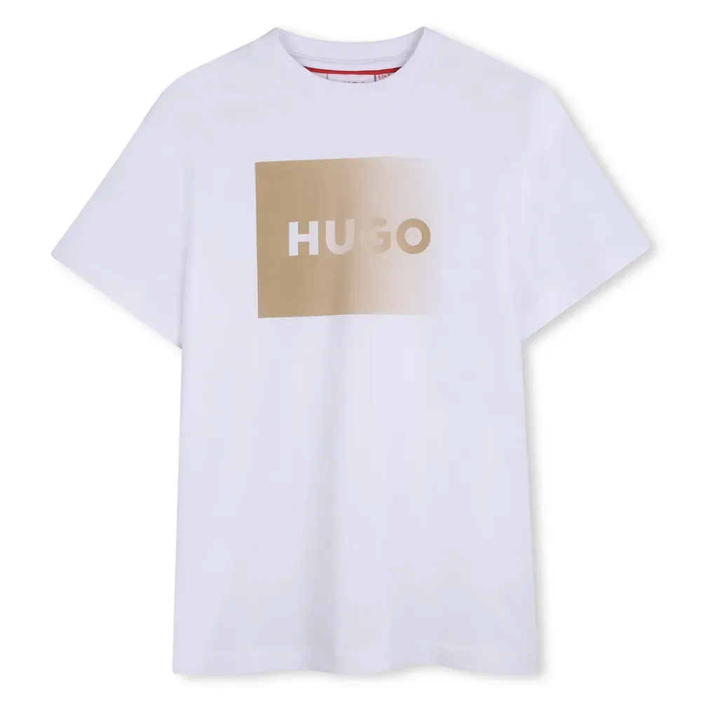 Hugo Maglietta A Maniche Corte G01019 White 4 Anni - Hugo Boss - FashionsVida