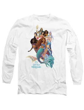 Unisex The Little Mermaid Group Poster With Ariel & King Triton Long Sleeve T-Shirt, White Size: XL - White - Size: XL - Disney - FashionsVida