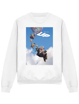 Unisex Up Movie Poster Sweatshirt, White Size: Medium - White - Size: M - Disney - FashionsVida