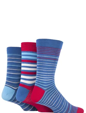 Pair Alpine Stripe Comfort Cuff Gentle Bamboo Striped and Plain Socks with Smooth Toe Seams Men's 12-14 Mens - - Multi Coloured - Size: 12-14 Mens - SockShop - FashionsVida