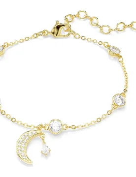 Braccialetto Symbolica, Taglio Round, Luna, Bianco, Finitura oro 18K OS - Swarovski - FashionsVida