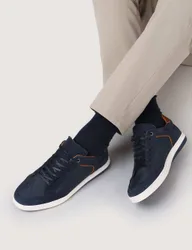 Suede Lace Up Trainers Navy male