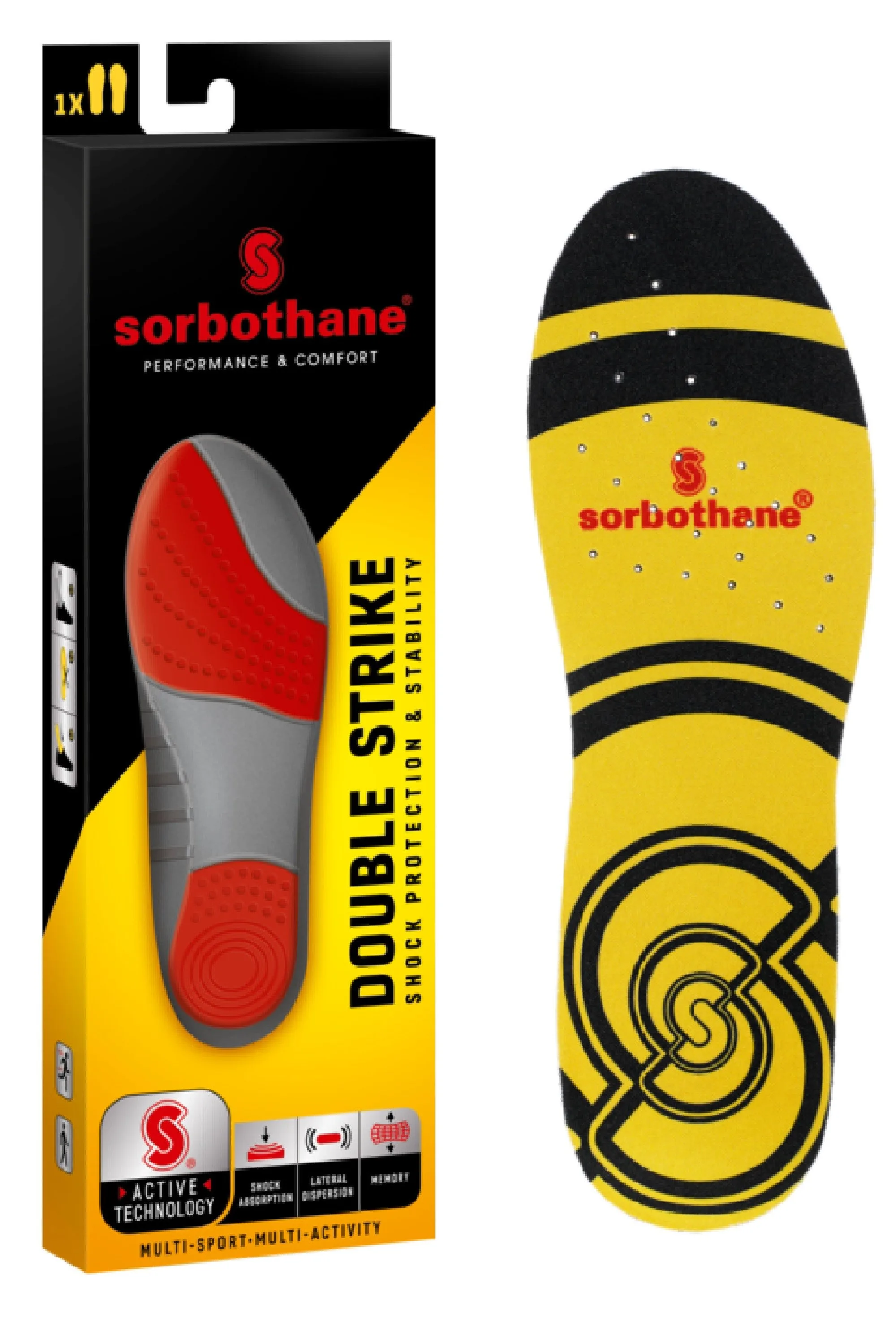 Shock Stopper Unisex Double Strike Insole - - Size: 8 - Sorbothane - FashionsVida