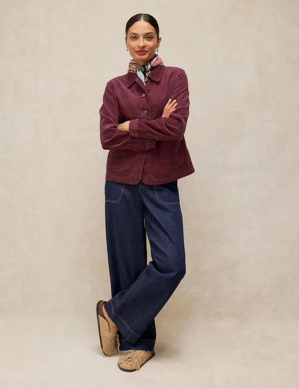 Cotton-Rich Corduroy Jacket Pink female - White stuff - FashionsVida
