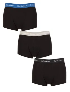 Mens 3 Pair Calvin Klein Low Rise Trunks Black / Classic Blue M - Black - Size: Medium - SockShop - FashionsVida