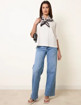 Hem Wide Leg Soft Jeans - 14 / LIGHT DENIM - female - Blue Vanilla - FashionsVida