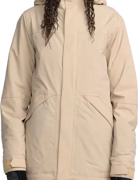 Wasserfeste und atmungsaktive Snowboardjacke Shelter 20K 3D Stretch Jacket W Oatmeal für Damen Größe S Beige - Volcom - FashionsVida