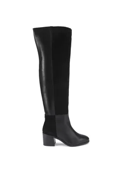 Womens Suede Kgl Block Heel Knee Boots - Black - Size Uk 6 - Kurt Geiger London - FashionsVida