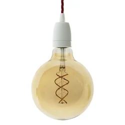 Cables Lampe Suspendue Avec Ampoule Braided Textile 1.2 M White One Size