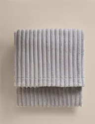 M&S Fleece Ribbed Throw Dove