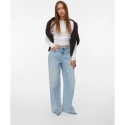 Pantalón wide leg de mujer con cordón