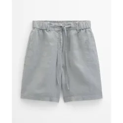 Pantalones cortos relajados de lino con cintura elástica