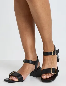 Womens Wide Fit Buckle 2 Part Heels - Black - Size 5 Wide Fit (Uk Shoe) - Boohoo - FashionsVida
