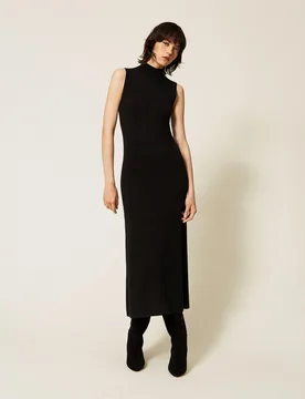 Robe longue en maille avec détails au crochet - TWINSET - FashionsVida