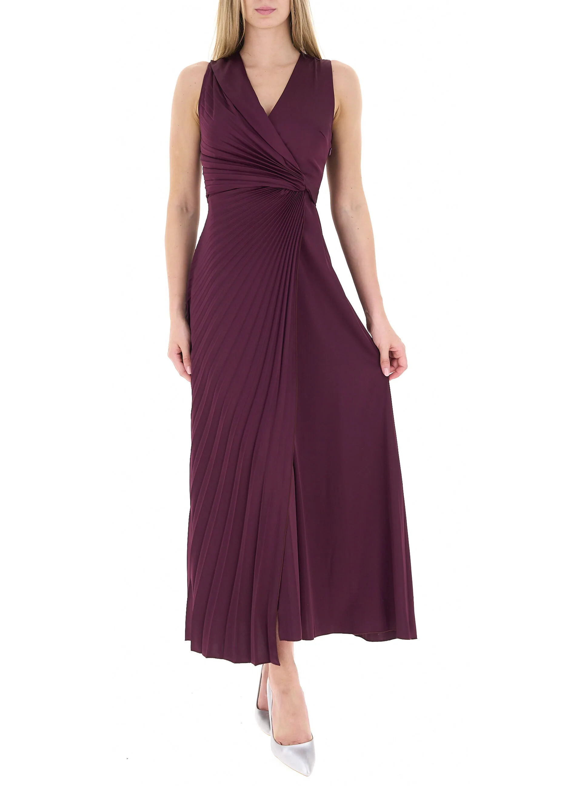 Abito plisettato BORDEAUX M - Rinascimento - FashionsVida