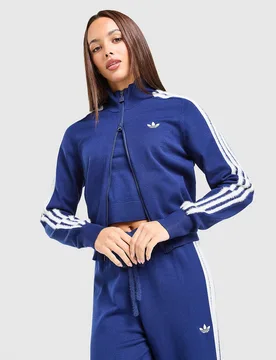 Womens Fluffy 3-Stripes Knit Track Top - Blu, blu blu Donna taglia 46 - Adidas - FashionsVida