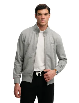 Sweat-shirt à Zip Essential Logo Sleet Grey Marl M - Superdry - FashionsVida