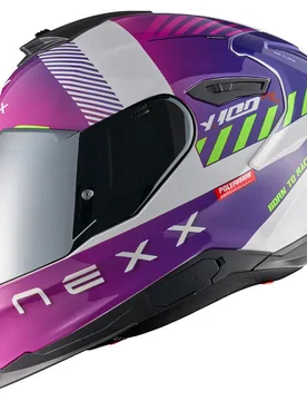 Casco Moto Integrale Y.100R Fade Biacno Viola taglia 2XL - Nexx - FashionsVida