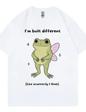 I'm Built Different Funny Frog Meme T-shirt Summer 100%cotton Short Sleeve T-shirts Men Women Fashion Casual Oversized T Shirt - Aliexpress - FashionsVida