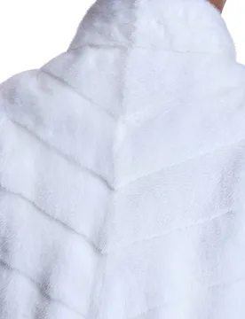 Chaqueta de mujer de pelo de visón en chevron con manga francesa - Maximilian - FashionsVida