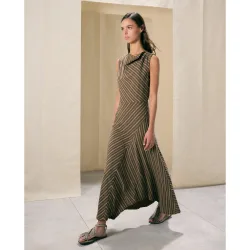 Vestido sin mangas con frunce asimétrico de mujer