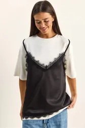 Womens Elastane T-Shirt - White - Size Large