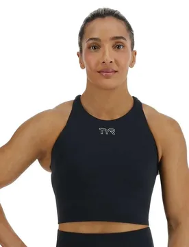 Top De Sport Joule Elite High Neck Solid Black S - TYR - FashionsVida