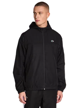 Diamond Weave Men Track Tops - Black - Size - Black - Size: Small - Lacoste - FashionsVida