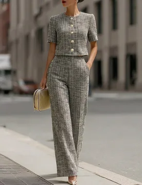 Conjunto casual diario de top de un solo pecho y pantalones para mujer M - Shein - FashionsVida