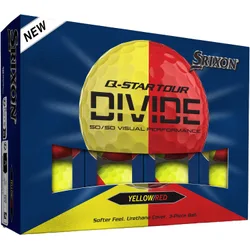 Golfbälle Q-Star Tour 6 Divide - 12er Pack, gelb/rot