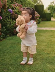 Kids' Leather Riptape Shoes (3-7 Small) Cream Female
