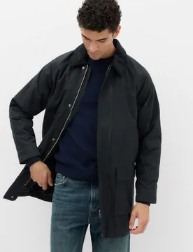 Pure Cotton Wax Jacket Navy male - M&S - FashionsVida