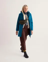 Waterproof Hooded Longline Rain Jacket Teal female