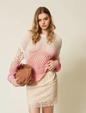 Mini-jupe MYFO avec dentelle et broderie - Actitude by Twinset - FashionsVida