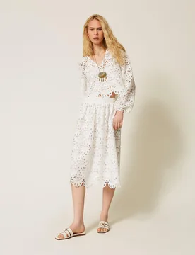 Twinset Jupe mi-longue en macramé - TWINSET - FashionsVida